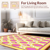 Ultra Soft Area Rug, Non Slip, Stain Resistant, Washable Area Rugs for Living Room, Bedroom, Bright Cheerful Holiday Aesthetic(Yellow)