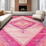 Ultra Soft Area Rug, Non Slip, Stain Resistant, Washable Area Rugs for Living Room, Bedroom, Rustic Pink Western Boot Motif(Pink)