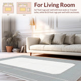 Ultra Soft Area Rug, Non Slip, Stain Resistant, Washable Area Rugs for Living Room, Bedroom, Rustic Earthy Curved Designs(Gray)