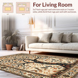 Ultra Soft Area Rug, Non Slip, Stain Resistant, Washable Area Rugs for Living Room, Bedroom, Serene Naturalistic Visual Appeal(Beige)