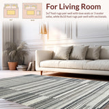 Ultra Soft Area Rug, Non Slip, Stain Resistant, Washable Area Rugs for Living Room, Bedroom, Minimalist Black and White Zigzag Runner Rug with Sharp Angular Stripes(Gray)