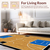 Ultra Soft Area Rug, Non Slip, Stain Resistant, Washable Area Rugs for Living Room, Bedroom, Vibrant Retro Sports Visuals(Brown)