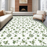 Ultra Soft Area Rug, Non Slip, Stain Resistant, Washable Area Rugs for Living Room, Bedroom, Collegiate Sage Green Aesthetic(White)