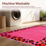 Ultra Soft Area Rug, Non Slip, Stain Resistant, Washable Area Rugs for Living Room, Bedroom, Eclectic Pink Animal Graphics(Pink)
