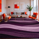Ultra Soft Area Rug, Non Slip, Stain Resistant, Washable Area Rugs for Living Room, Bedroom, Modern Non Slip Bath Mats Set in Rich Mauve Wine with Stylish Texture(Purple)