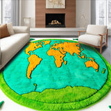 Ultra Soft Area Rug, Non Slip, Stain Resistant, Washable Area Rugs for Living Room, Bedroom, Round Moss-Inspired Bath Mat for Aesthetic Bathrooms(Blue)