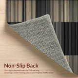 Ultra Soft Area Rug, Non Slip, Stain Resistant, Washable Area Rugs for Living Room, Bedroom, Rustic Earthy Striped Aesthetic(Gray)