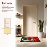 Ultra Soft Area Rug, Non Slip, Stain Resistant, Washable Area Rugs for Living Room, Bedroom, Enchanting Colorful Fungi Artwork(Red)