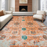 Ultra Soft Area Rug, Non Slip, Stain Resistant, Washable Area Rugs for Living Room, Bedroom, Warm Toned Abstract Pattern(Orange)