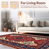 Ultra Soft Area Rug, Non Slip, Stain Resistant, Washable Area Rugs for Living Room, Bedroom, Vibrant Animal Print Living Room Carpet(Red)