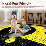 Ultra Soft Area Rug, Non Slip, Stain Resistant, Washable Area Rugs for Living Room, Bedroom, Stylish Minimalist Music Theme(Yellow)