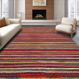 Ultra Soft Area Rug, Non Slip, Stain Resistant, Washable Area Rugs for Living Room, Bedroom, Primitive Red Braided Rug for Cozy Small Spaces(Red)