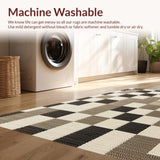 Ultra Soft Area Rug, Non Slip, Stain Resistant, Washable Area Rugs for Living Room, Bedroom, Modern Beige Checkered Rug for Living Room Decor(Beige)