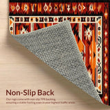 Ultra Soft Area Rug, Non Slip, Stain Resistant, Washable Area Rugs for Living Room, Bedroom, Vintage Artistic Geometric Print(Orange)