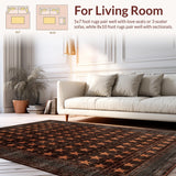 Ultra Soft Area Rug, Non Slip, Stain Resistant, Washable Area Rugs for Living Room, Bedroom, Warm Brown Textured Pattern(Brown)