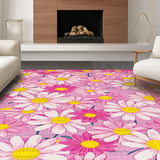 Ultra Soft Area Rug, Non Slip, Stain Resistant, Washable Area Rugs for Living Room, Bedroom, Elegant Soft Pink Botanical Pattern(Pink)