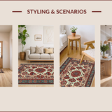 Ultra Soft Area Rug, Non Slip, Stain Resistant, Washable Area Rugs for Living Room, Bedroom, Farmhouse Checkered Jute(Red)