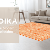 Ultra Soft Area Rug, Non Slip, Stain Resistant, Washable Area Rugs for Living Room, Bedroom, Timeless Earthy Abstract Pattern(Orange)