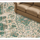 Ultra Soft Area Rug, Non Slip, Stain Resistant, Washable Area Rugs for Living Room, Bedroom, Earthy Vintage Botanical Motif(Beige)