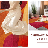 Ultra Soft Area Rug, Non Slip, Stain Resistant, Washable Area Rugs for Living Room, Bedroom, Rust Red Modern Abstract Living Room Rug(Red)