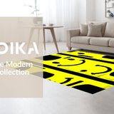 Ultra Soft Area Rug, Non Slip, Stain Resistant, Washable Area Rugs for Living Room, Bedroom, Eclectic Y2K Graphic Statement(Yellow)