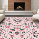 Ultra Soft Area Rug, Non Slip, Stain Resistant, Washable Area Rugs for Living Room, Bedroom, Elegant Distressed Petal Arrangement(Pink)