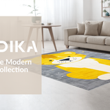 Ultra Soft Area Rug, Non Slip, Stain Resistant, Washable Area Rugs for Living Room, Bedroom, Vibrant Whimsical Jungle Aesthetic(Yellow)