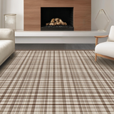 Ultra Soft Area Rug, Non Slip, Stain Resistant, Washable Area Rugs for Living Room, Bedroom, Elegant Earthy Geometric Checkerboard(Brown)