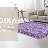 Ultra Soft Area Rug, Non Slip, Stain Resistant, Washable Area Rugs for Living Room, Bedroom, Serene Lavender Leaf Pattern(Purple)