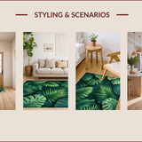 Ultra Soft Area Rug, Non Slip, Stain Resistant, Washable Area Rugs for Living Room, Bedroom, Charming Tropical Leaf Aesthetic(Green)