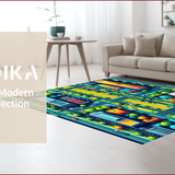 Ultra Soft Area Rug, Non Slip, Stain Resistant, Washable Area Rugs for Living Room, Bedroom, Colorful City Traffic Playroom Educational Rug(Blue)