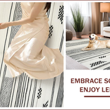 Ultra Soft Area Rug, Non Slip, Stain Resistant, Washable Area Rugs for Living Room, Bedroom, Rustic Minimalist Diamond Pattern(White)