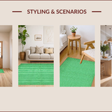 Ultra Soft Area Rug, Non Slip, Stain Resistant, Washable Area Rugs for Living Room, Bedroom, Antique Modern Aesthetic Bedroom Non-Slip Washable Rug(Green)