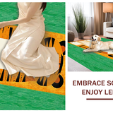 Ultra Soft Area Rug, Non Slip, Stain Resistant, Washable Area Rugs for Living Room, Bedroom, Vibrant Eclectic Print Design(Orange)
