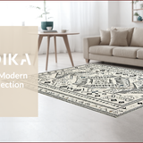 Ultra Soft Area Rug, Non Slip, Stain Resistant, Washable Area Rugs for Living Room, Bedroom, Sleek Monochrome Diamond Arrangement(Gray)