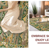 Ultra Soft Area Rug, Non Slip, Stain Resistant, Washable Area Rugs for Living Room, Bedroom, Lively Trellis Design in Greens(Brown)