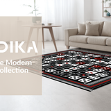 Ultra Soft Area Rug, Non Slip, Stain Resistant, Washable Area Rugs for Living Room, Bedroom, Artistic Symmetrical Dice Arrangement(Black)