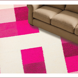 Ultra Soft Area Rug, Non Slip, Stain Resistant, Washable Area Rugs for Living Room, Bedroom, Fashionably Faded Yoga Space Non-Shedding Rug(Pink)