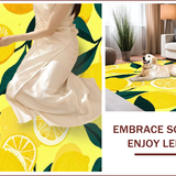 Ultra Soft Area Rug, Non Slip, Stain Resistant, Washable Area Rugs for Living Room, Bedroom, Radiant Lemon Patterned Elegance(Yellow)
