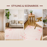Ultra Soft Area Rug, Non Slip, Stain Resistant, Washable Area Rugs for Living Room, Bedroom, Chic Soft Pink Shag Style(Pink)