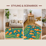 Ultra Soft Area Rug, Non Slip, Stain Resistant, Washable Area Rugs for Living Room, Bedroom, Lively Colorful Cartoon Pattern(Orange)