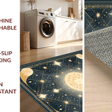 Ultra Soft Area Rug, Non Slip, Stain Resistant, Washable Area Rugs for Living Room, Bedroom, Cosmic Earthy Toned Appeal(Gold)