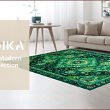 Ultra Soft Area Rug, Non Slip, Stain Resistant, Washable Area Rugs for Living Room, Bedroom, Boho Green Floral Nursery Non Slip Rug(Green)