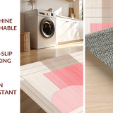 Ultra Soft Area Rug, Non Slip, Stain Resistant, Washable Area Rugs for Living Room, Bedroom, Graceful Contemporary Patterned Flow(Pink)