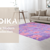 Ultra Soft Area Rug, Non Slip, Stain Resistant, Washable Area Rugs for Living Room, Bedroom, Whimsical Purple Petal Pattern(Purple)
