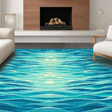 Ultra Soft Area Rug, Non Slip, Stain Resistant, Washable Area Rugs for Living Room, Bedroom, Serene Blue Aquatic Elegance(Blue)
