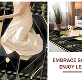 Ultra Soft Area Rug, Non Slip, Stain Resistant, Washable Area Rugs for Living Room, Bedroom, Striking Black and Gold Elegance(Gold)