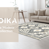 Ultra Soft Area Rug, Non Slip, Stain Resistant, Washable Area Rugs for Living Room, Bedroom, Rustic Ogee Motif Delight(Beige)