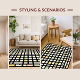 Ultra Soft Area Rug, Non Slip, Stain Resistant, Washable Area Rugs for Living Room, Bedroom, Quirky Modern Abstract Pattern(Beige)
