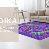 Ultra Soft Area Rug, Non Slip, Stain Resistant, Washable Area Rugs for Living Room, Bedroom, Ethereal Kaleidoscopic Pattern Play(Purple)